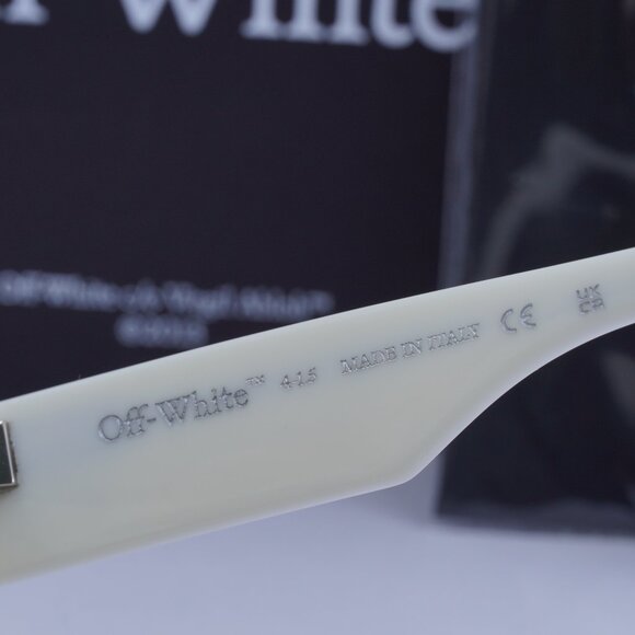 Off-White OERI13F VANCOUVER 0107 Geometric Sunglasses – White/Dark Grey - Picture 9 of 12